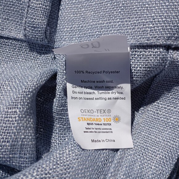 WEST LAKE Faux Linen Curtain Panels 41 x 91 Dusty Blue Pinch Pleat SET OF 4 - Picture 8 of 16